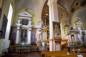 Vabalninko bažnyčia · šoninis altorius, interjeras